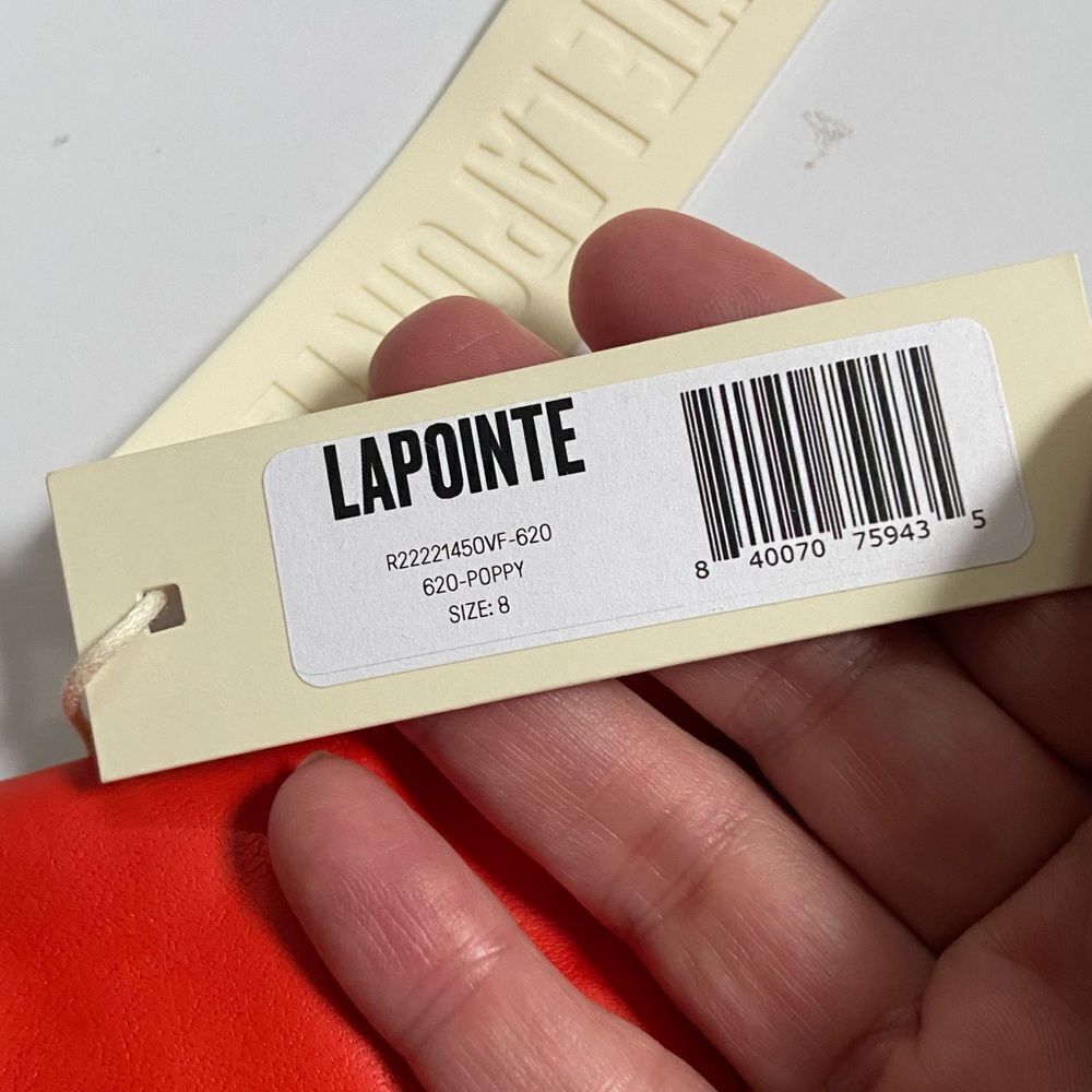 NWT Lapointe Faux Leather Tube Top Poppy size 8 - Picture 5 of 13
